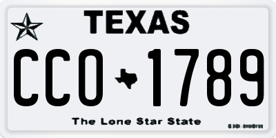 TX license plate CCO1789