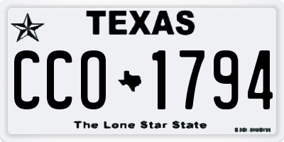 TX license plate CCO1794