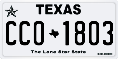 TX license plate CCO1803