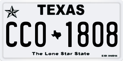 TX license plate CCO1808