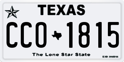 TX license plate CCO1815