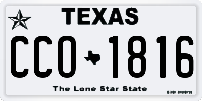 TX license plate CCO1816