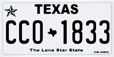 TX license plate CCO1833