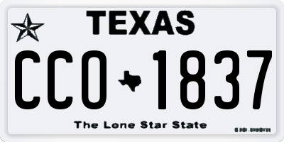 TX license plate CCO1837