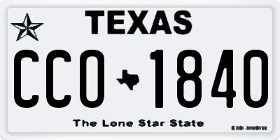 TX license plate CCO1840