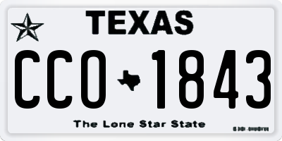 TX license plate CCO1843