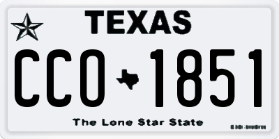 TX license plate CCO1851