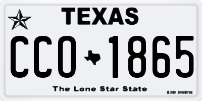 TX license plate CCO1865