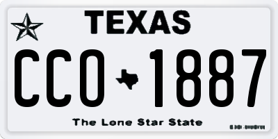 TX license plate CCO1887