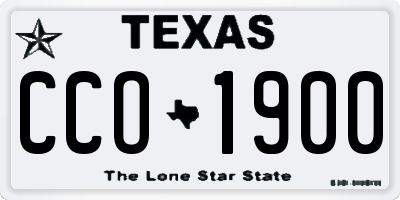 TX license plate CCO1900