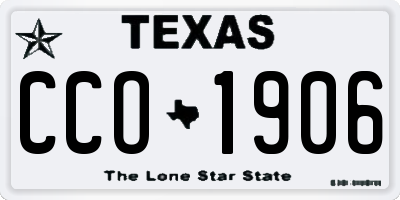 TX license plate CCO1906