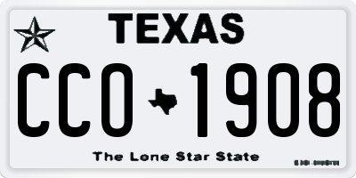TX license plate CCO1908