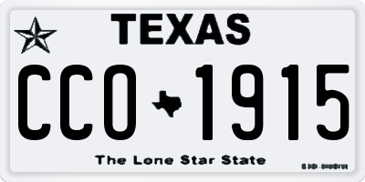 TX license plate CCO1915