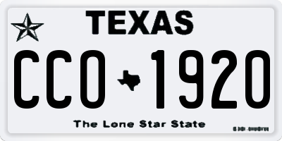 TX license plate CCO1920