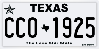 TX license plate CCO1925