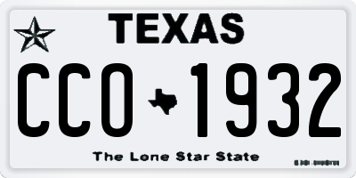 TX license plate CCO1932