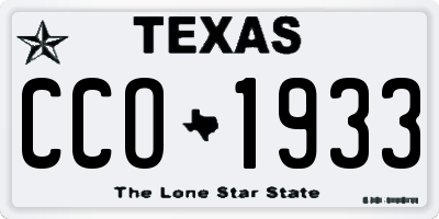 TX license plate CCO1933