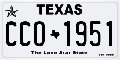 TX license plate CCO1951
