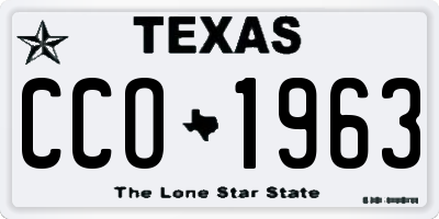 TX license plate CCO1963
