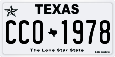 TX license plate CCO1978