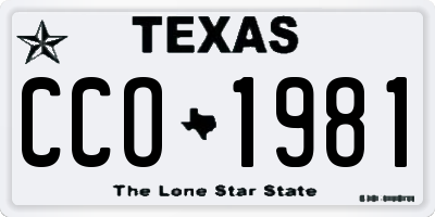 TX license plate CCO1981