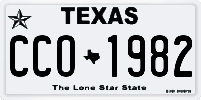 TX license plate CCO1982