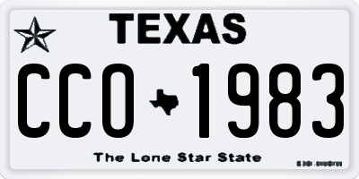 TX license plate CCO1983
