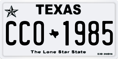 TX license plate CCO1985