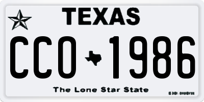 TX license plate CCO1986