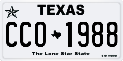 TX license plate CCO1988
