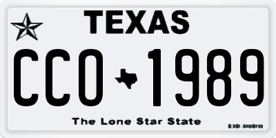 TX license plate CCO1989