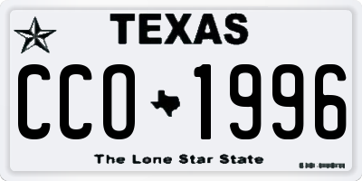 TX license plate CCO1996