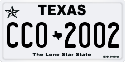 TX license plate CCO2002