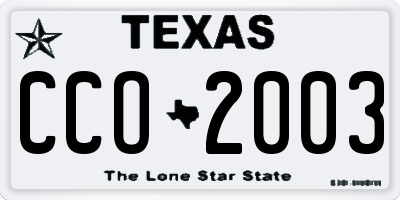 TX license plate CCO2003