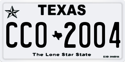 TX license plate CCO2004