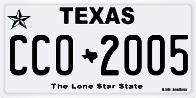 TX license plate CCO2005