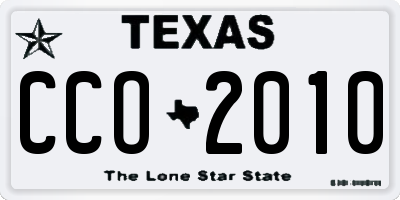TX license plate CCO2010