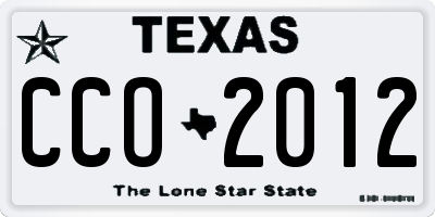 TX license plate CCO2012