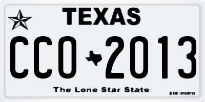 TX license plate CCO2013