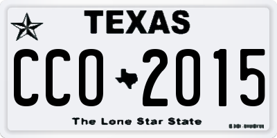 TX license plate CCO2015