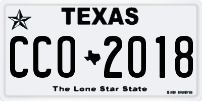 TX license plate CCO2018