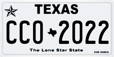 TX license plate CCO2022