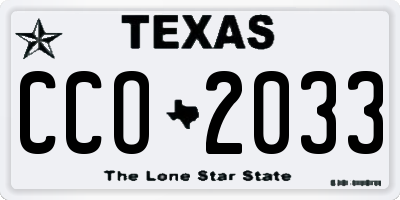 TX license plate CCO2033
