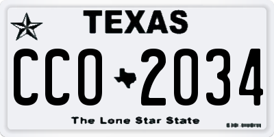 TX license plate CCO2034