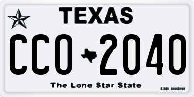 TX license plate CCO2040