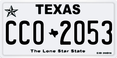 TX license plate CCO2053