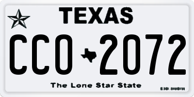TX license plate CCO2072