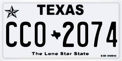 TX license plate CCO2074