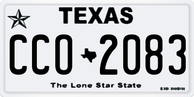 TX license plate CCO2083