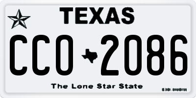 TX license plate CCO2086